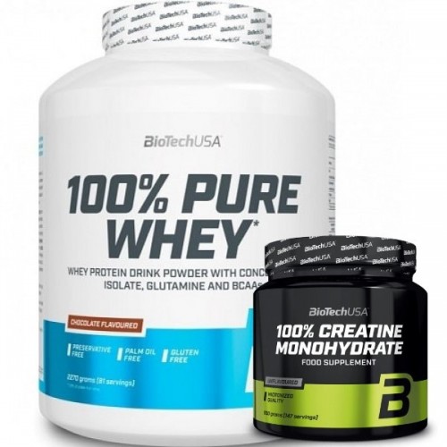 Biotech Usa 100% Pure Whey - 2270 g + 100% Creatine Monohydrate - 300 g - Proteins