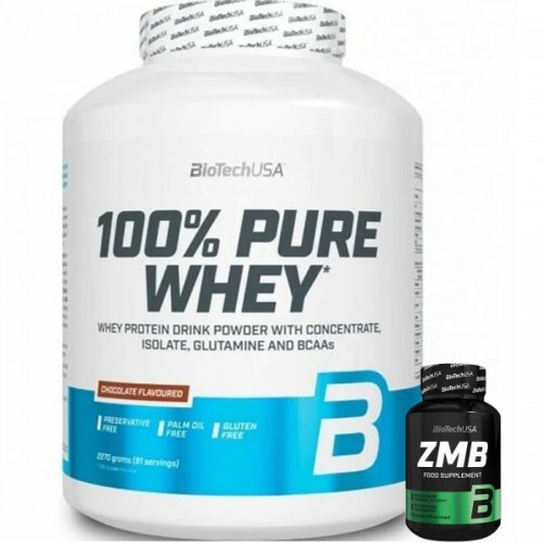 Biotech Usa 100% Pure Whey - 2270 g + ZMB - 60 Caps - Whey Protein