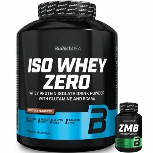 Biotech Usa Iso Whey Zero - 2270 g + ZMB - 60 Caps - Whey Isolate & Hydrolysate