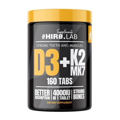 Hiro Lab Vitamin D3 4000IU + K2 MK7 - 160 tabs - Vitamin D