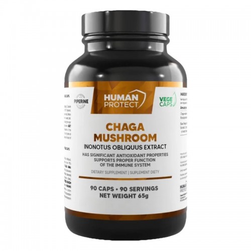 Human Protect Chaga Mushroom 600mg - 90 caps - Antioxidants