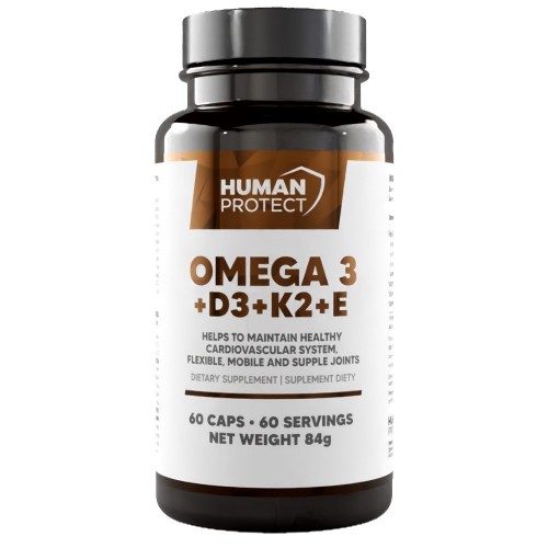 Human Protect Omega 3+D3+K2+E - 60 caps - Omega 3 Acids & Fish Oils