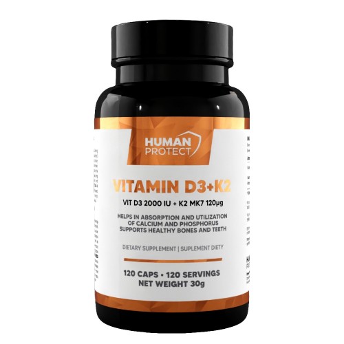 Human Protect Vitamin D3+K2 - 120 caps - Vitamin D