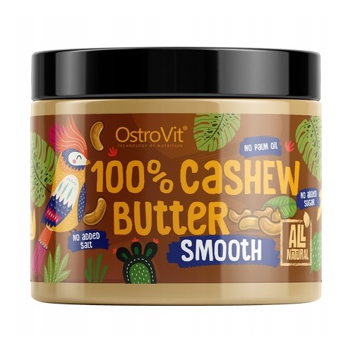 OstroVit 100% Cashew Butter - 1000 g Smooth - Healthy Fats