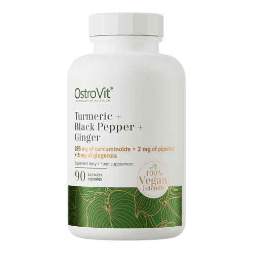 OstroVit Turmeric + Black Pepper + Ginger VEGE - 90 caps - Herbs & Plant Extracts