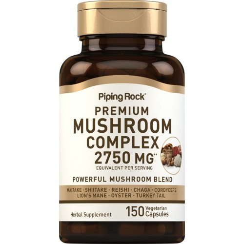 Piping Rock 8 Mushroom Complex 2750mg - 150 Vegetarian Caps - Other Herbs & Plant Extracts