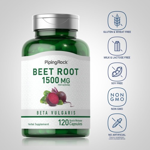 Piping Rock Beet Root 1500 - 120 caps - Herbs & Plant Extracts