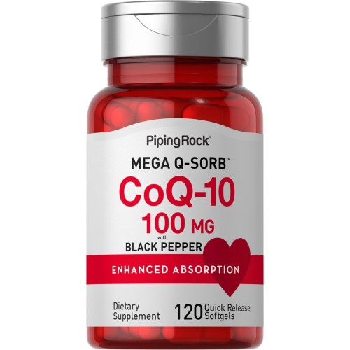 Piping Rock CoQ10 100mg - 120 Quick Release Softgels - Antioxidants