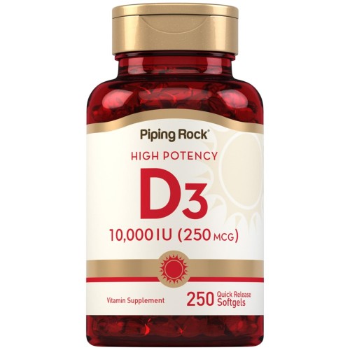 Piping Rock D3 10000IU - 250 softgels - Vitamin D