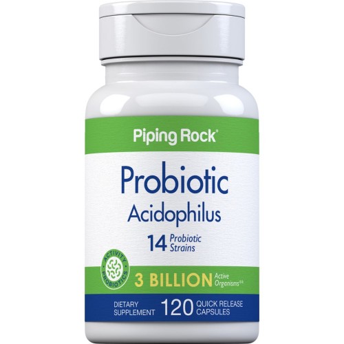 Piping Rock Probiotic Acidophilus 14 Strains 3 Billion Organisms - 120 Quick Release Capsules - Digestion Aid