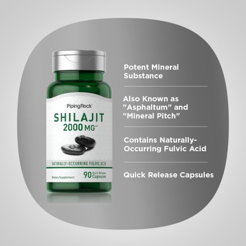 Piping Rock Shilajit Extract 2000 - 90 caps - Focus & Energy