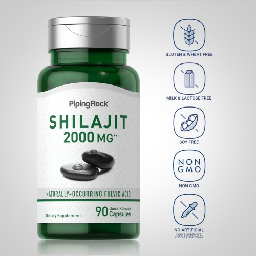 Piping Rock Shilajit Extract 2000 - 90 caps - Focus & Energy