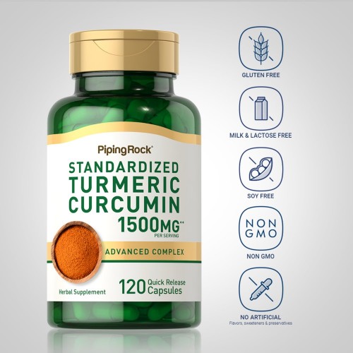 Piping Rock Standardized Turmeric Curcumin 1500 - 120 Quick Release Capsules - Antioxidants