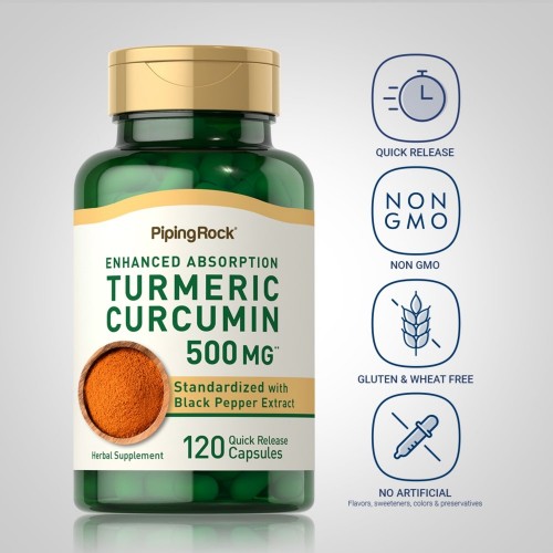 Piping Rock Standardized Turmeric Curcumin 500 - 120 caps - Antioxidants