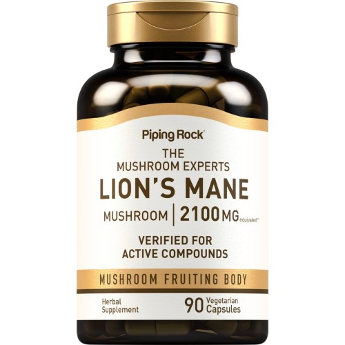 Piping Rock Super Lion's Mane Mushroom 2100mg - 90 Vegetarian Caps - Other Herbs & Plant Extracts