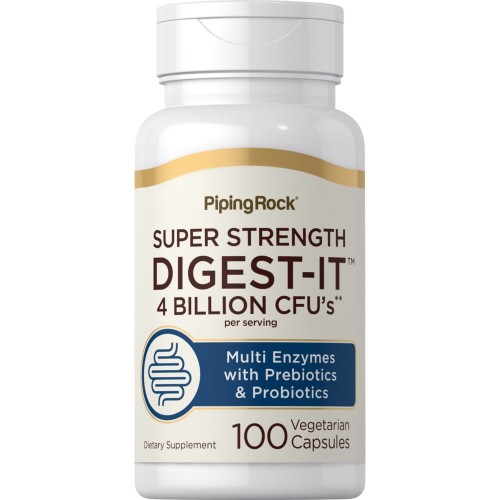 Piping Rock Super Strength Digest-IT Multi Enzymes with Probiotics - 100 caps - Healthy Food