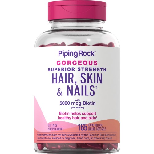 Piping Rock Superior Strength Hair, Skin & Nails - 165 softgels - Beauty & Wellbeing