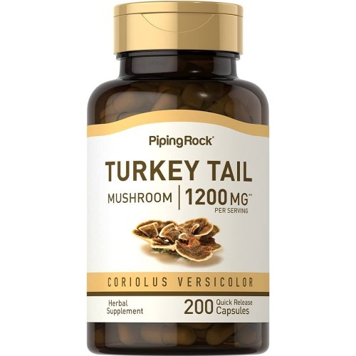 Piping Rock Turkey Tail Mushroom 1200mg - 200 Quick Release Capsules - Other Herbs & Plant Extracts