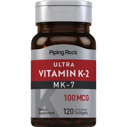 Piping Rock Ultra K-2 with MK-7 100mcg - 120 Quick Release Softgels - Vitamin K2