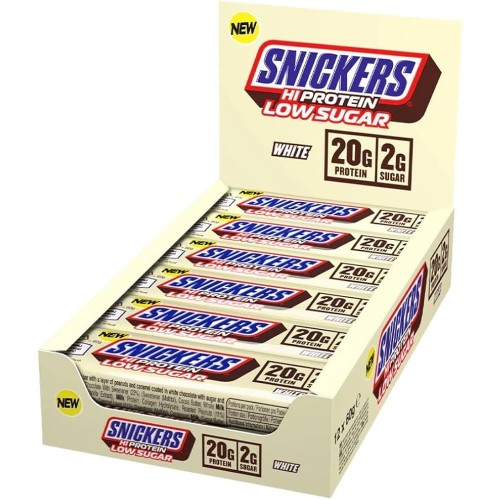 Snickers Hi-Protein Low Sugar White Bar - 57 g (Box of 12) - Protein Bars