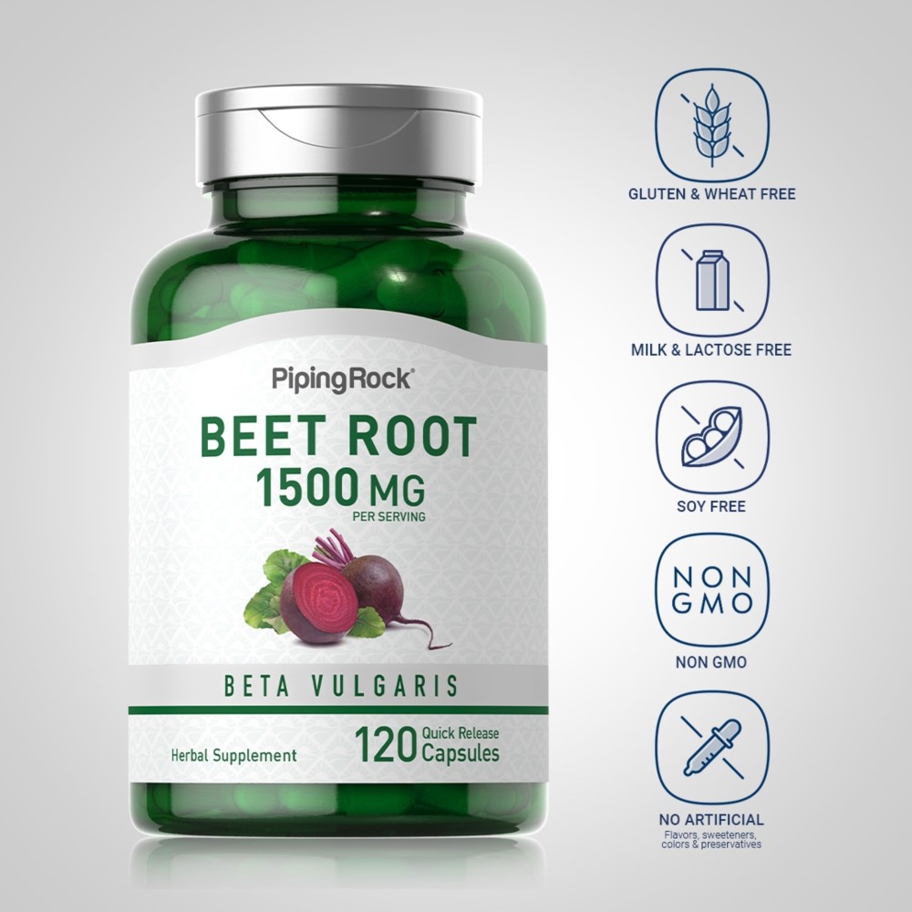 Piping Rock Beet Root 1500mg - 120 Quick Release Capsules