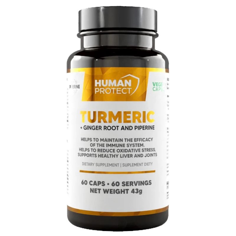 Human Protect Turmeric 95% + Ginger Root 5% - 60 caps