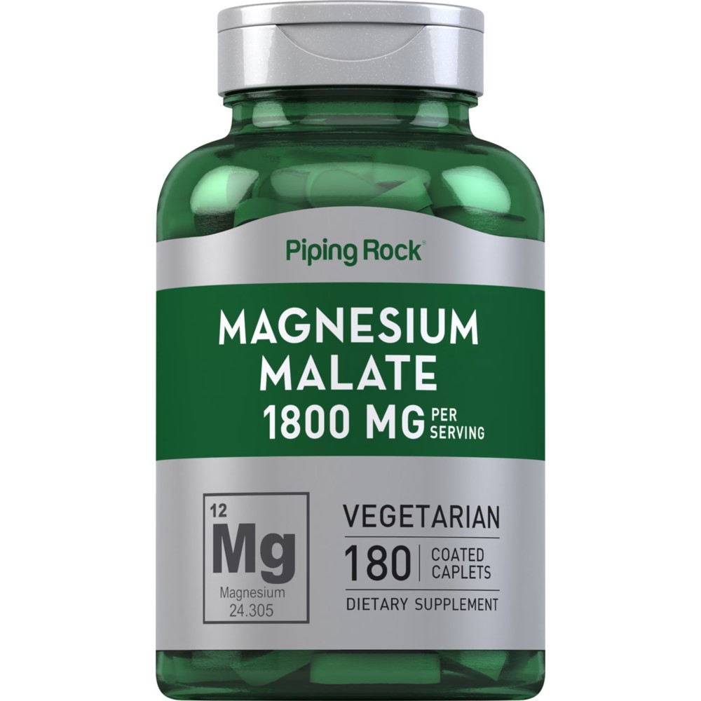 Piping Rock Magnesium Malate 1800mg - 180 Coated Caplets