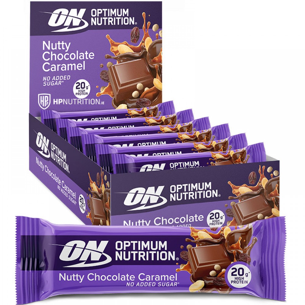 Optimum Nutrition Protein Bar Nutty Chcolate Caramel - 70 g (Box of 10)