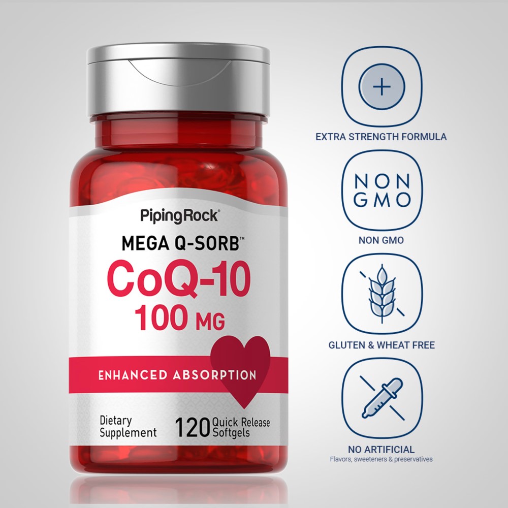 Piping Rock CoQ10 100mg - 120 Quick Release Softgels