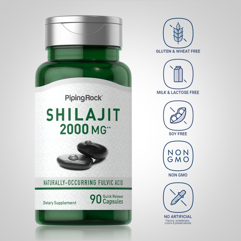 Piping Rock Shilajit Extract 2000mg - 90 Quick Release Capsules