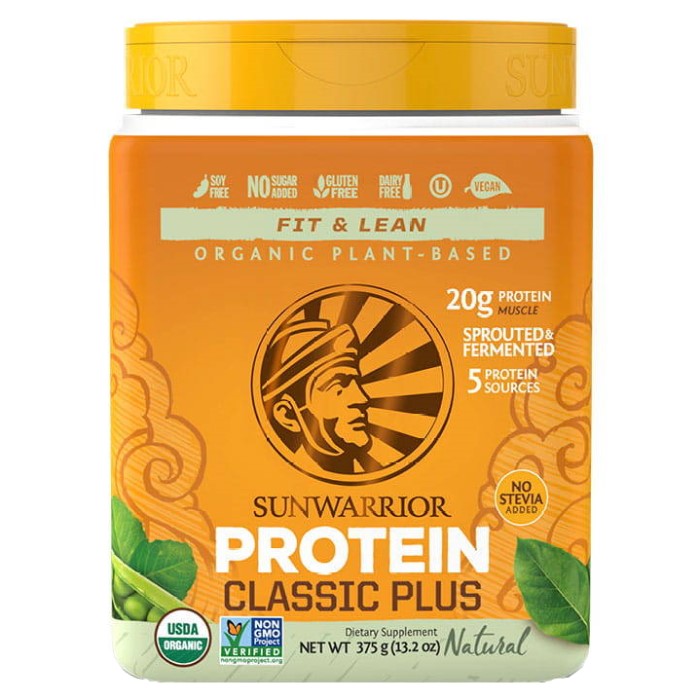 Sunwarrior Protein Classic Plus Organic - 375g Unflavoured